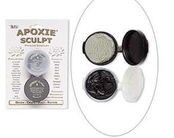 KIT includes: 46 g BLACK Apoxie Sculpt & 25 Snap Bases - DIY, Snap Jewelry, Aves, Apoxie Sculpt, Clay Snaps, Found Objects, Steampunk