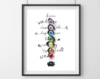 Chakra meditation Print - flower art -mediation print - Yoga studio decor - Mindfulness gift - Chakra Art - Yoga Art - Chakra decor