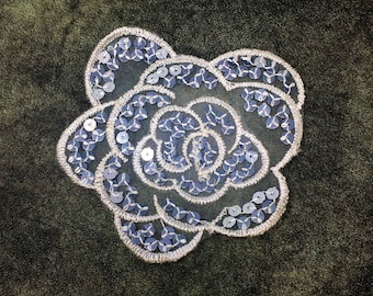 Mirror Sequins Flower Sew On Applique