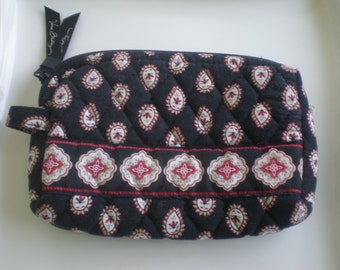 Vera Bradley Lined Cosmetic Bag Red and Black