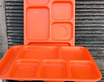 Cambro Set of two Orange Divided Trays