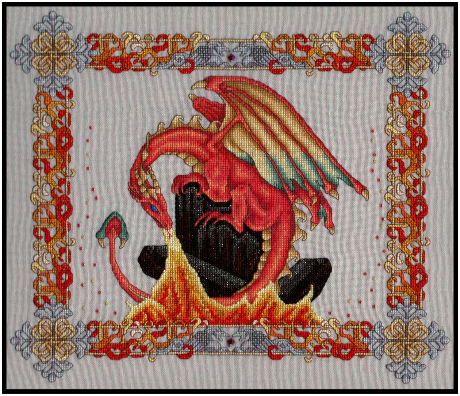 Seasonal Dragons Summer Dragon cross stitch pattern by