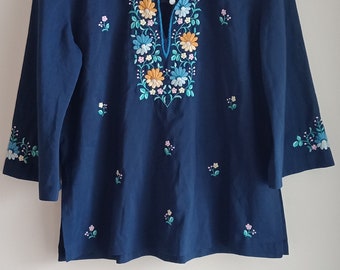 Bohemian Embroidered Bell sleeve blouse