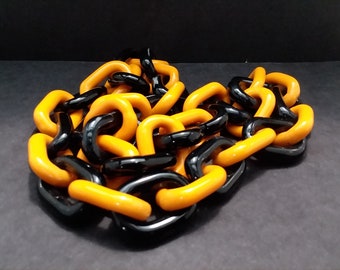 Glass Chain (jet Black Crayon Orange)