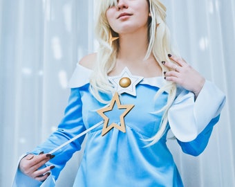 Princess Rosalina cosplay costume, Super Mario Galaxy Video Game outfit, Mother of Lumas cosplay dress