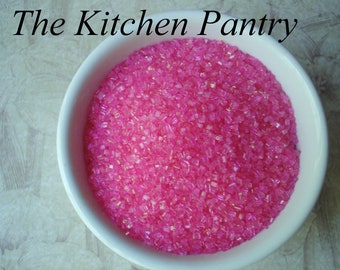 Pink Crystal Sugar Sanding Sugar - Sparkling Sugar 2 oz jar