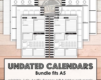 A5 Filofax A5 Hobonichi Printable Social Media Set with Blog