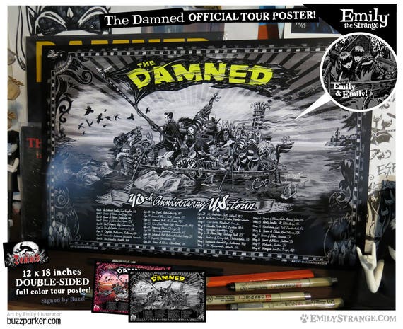 frame 12x18 inch uk Sided Tour Double Anniversary The 12x18 40th US Damned Poster