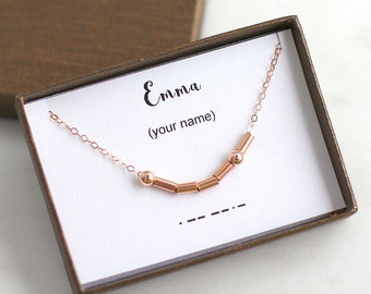 Custom Morse Code Necklace, Name Necklace, Morse code, Personalized Necklace, Sister Necklace, Best Friend Necklace, Personalized Jewelry