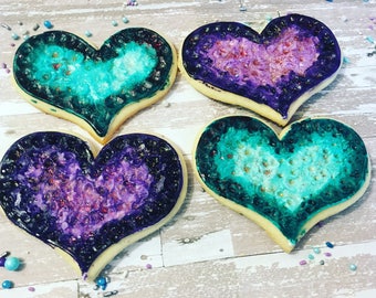 1 dozen geode rock inspired cookies!