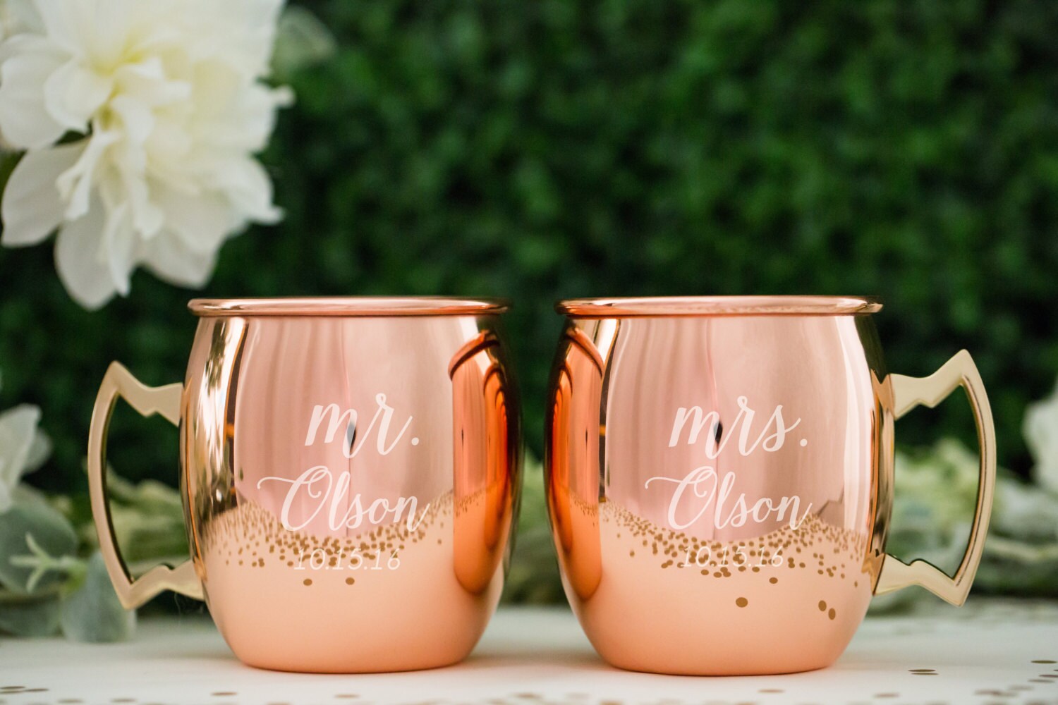 Personalized Moscow Mule Copper Mugs Set of TWO Custom
