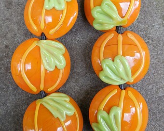 Perfect Pumpkin Lampwork Bead - Made To Order