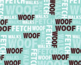 Snuggle Flannel Prints - Woof Words - 30 inches