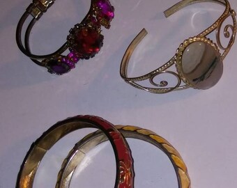 Five Vintage Bangles Sale