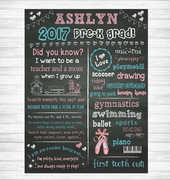 preschool graduation chalkboard sign kindergarten graduation