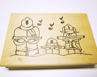 CHRISTMAS STAMPS Christmas Carolers Rubber Stamp Christmas Card Making Scrapbooking Rubber Stamp Supplies Artful Stamper
