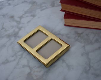 Mini Dual Frame in Gold // Standing Frame // Vintage // Antique // Retro // Holiday Decor // Gift for Her // School Picture // Family Pics