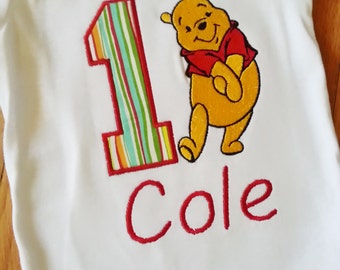 Winnie the Pooh Disney with Honey Pooh Bear Birthday Number
