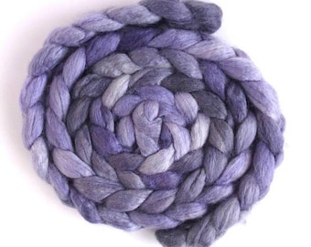 Lavender, BFL/Silk Roving - Handpainted Spinning or Felting Fiber