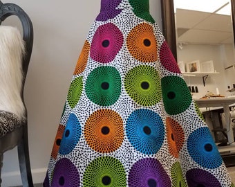 African Ankara Print Maxi High Waisted Circle Skirt