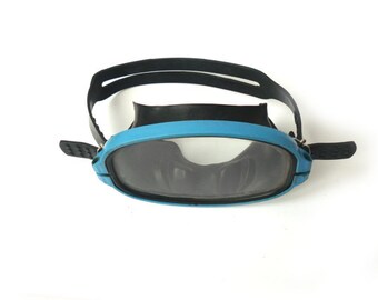 Vintage Swimmer Dive Mask for adults, Dive Mask, Old Swim Mask. Black Diving Mask, Beach DecorMask with oval glass