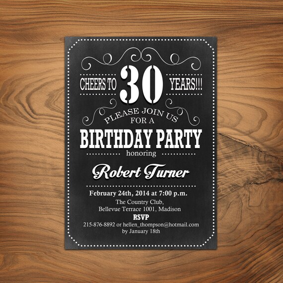 items similar to 30th birthday invitation 40th 50th black and white 30th birthday invitations