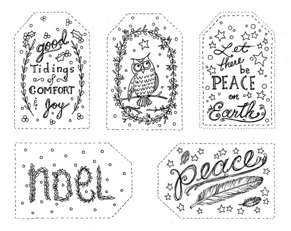 Christmas Gift Tags To Color INSTANT DOWNLOAD Holiday Coloring christmas-gift-tags-to-color-instant-download-holiday-coloring