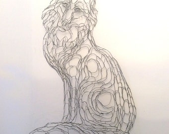 Gray Fox 2D Wire Wall Art Sculpture By Elizabeth Berrien Gray Fox 2D Wire Wall Art Sculpture By Elizabeth Berrien