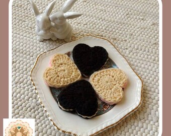 Kids Play Cookies, Children's Play Food, Pretend Cookies, Pretend Biscuits, Crochet Cookies, Crochet Biscuits, Kids Play Food, Crochet Food