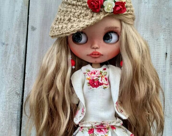 Vivien custom Blythe doll OOAK doll collectible doll mohair weft custom Blythe Blythe doll Blythe custom ooak