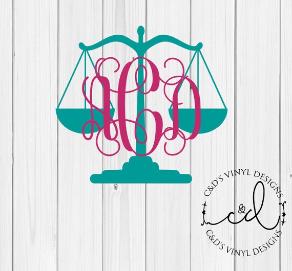 Lawyer Monogram Decal Lawyer Car Decal Lawyer Decal with