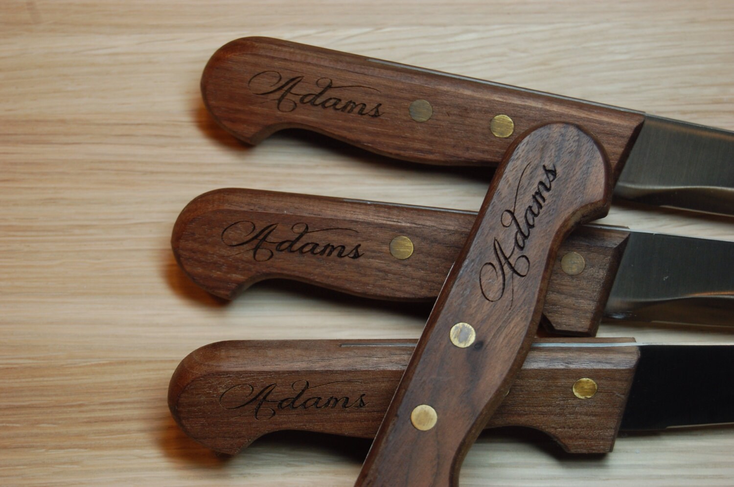 Steak Knife Set of 12 Personalized Steak Knives Wood Handle