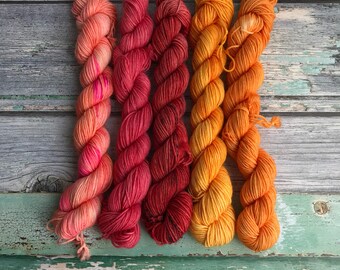 Mini skeins - Reds/oranges