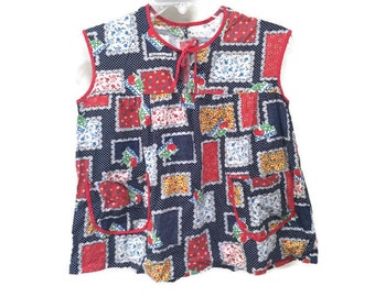 Vintage Calico Smock, Kids Art Smock, 1970s Vintage Smock, Mixed Patterns Vintage Kids Smock, 70s Kids Girls Boys Art Coverup Painting Smock
