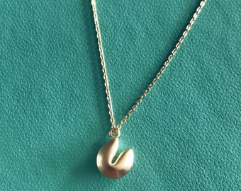 Fortune Cookie Necklace, Gold Fortune Necklace,Simple Layering Necklace
