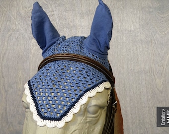 Horse Fly Bonnet in Blue, Navy and White | Size Full | 2018 Collection