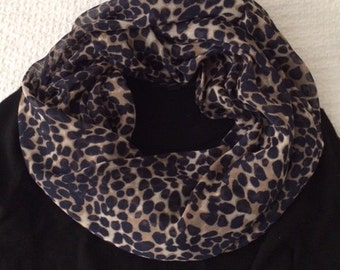 Leopard Print Scarf - Lightweight Infinity Scarf