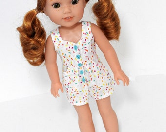 Trendy Handmade Wellie Wishers Romper 14.5 Inch Doll Clothes