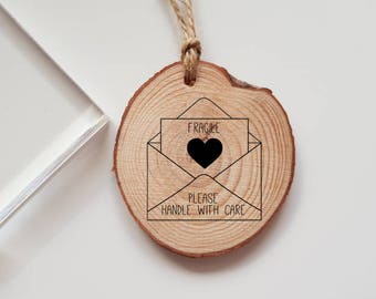 Fragile Please Handle with Care Rubber Stamp
