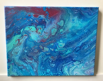 Acrylic Fluid Painting - Flip Cup Art - Abstract Art - One of a Kind - Unique - Wall Art - Cell Art