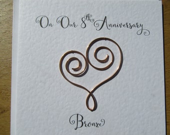 8th anniversary card eight years bronze wedding 8 years marriage