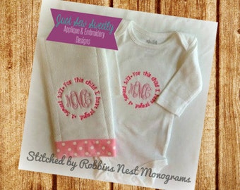 For This Child I have Prayed Samuel 1:27 - Baby Frame/Patch Applique Design - Embroidery Machine Pattern BLANK