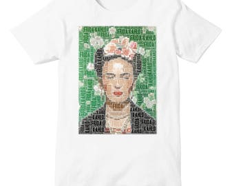 Frida Kahlo Inspired Word Art style T-Shirt