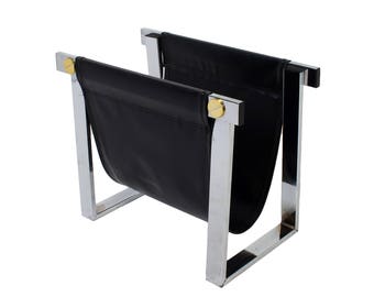 Chrome Brass Magazine Rack Mid Century Modern