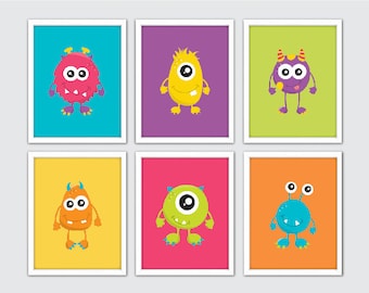 monster nursery prints set of 6 baby monster art baby monster theme - Monster Pictures For Kids To Print monster nursery prints set of 6 baby monster art baby monster theme - Monster Pictures For Kids To Print