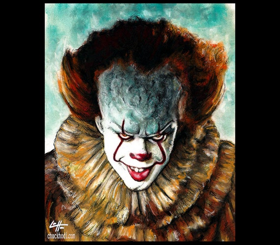 cardstock print 8x10 Horror King Clown Print 8x10 Pennywise Stephen