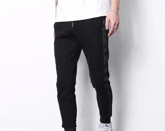 Black Stripe Jogger Pants