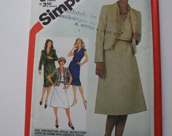 UNCUT Simplicity 5435 Misses Dress and Jacket - 1980's Fashion