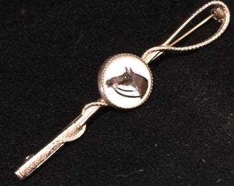Vintage Intaglio Glass Equestrian Pin Horse Riding Crop Brooch Reverse Painted Mid Century Jewelry 418s