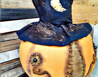 Primitive Pumpkin | Fall Decor | Pumpkin Centerpiece | Jack O Lantern | Halloween decoration | Fall Harvest | Moon